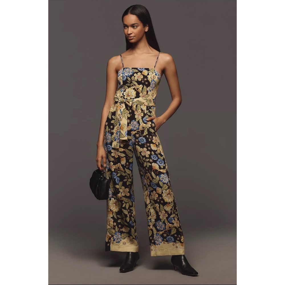 FARM RIO x Anthropologie Square-Neck Floral Jumpsuit - XL, NWT ($228 Retail)